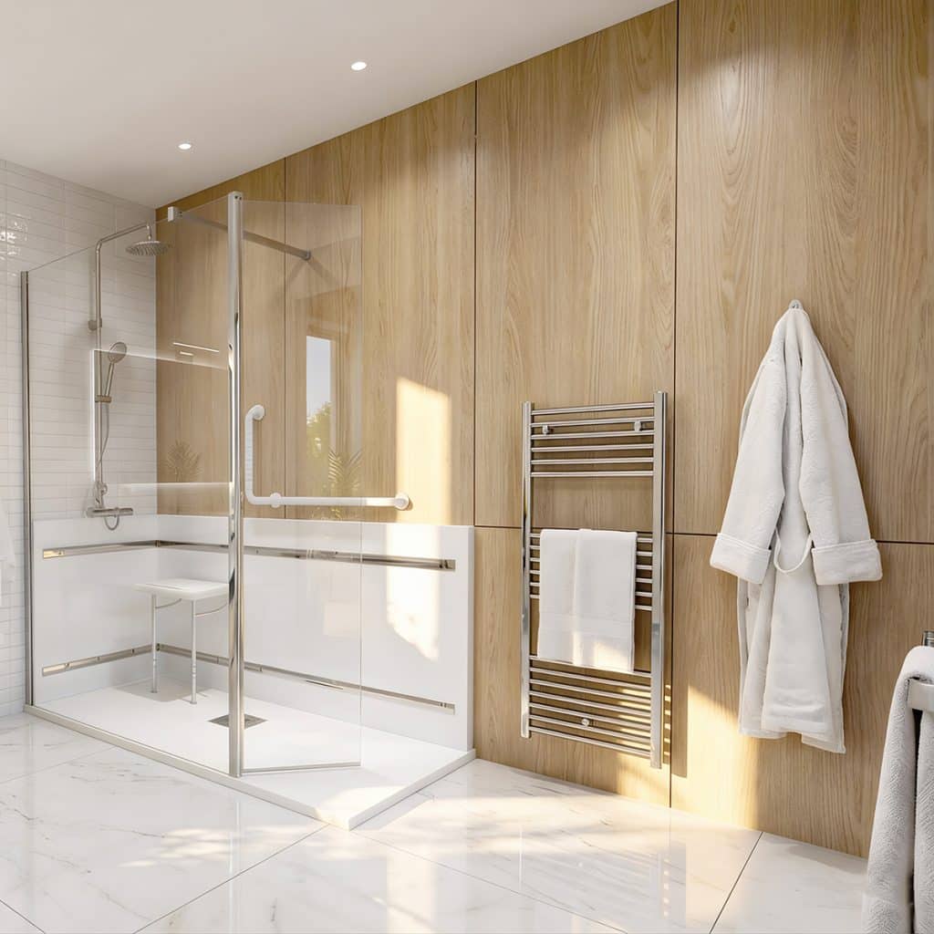 Douche senior avec paroi vitrée 2G Neo