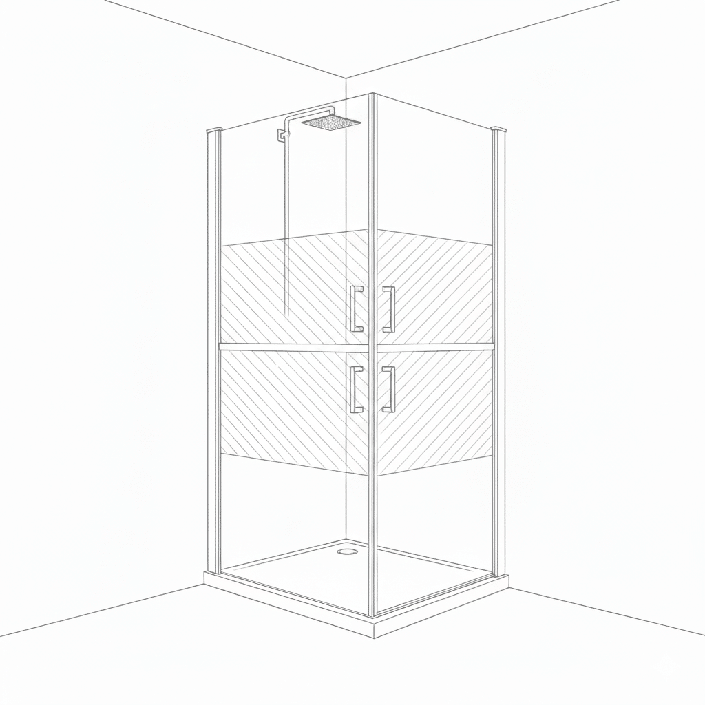 croquis de la douche ergo pour personnes âgées