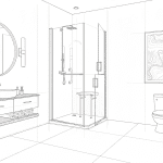 Croquis de la douche senior Ergo2