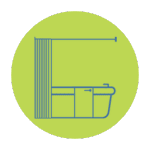 Pictogramme baignoire à porte