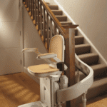 Modèle de monte-escalier tournant avec rail fixé Prima Vital courbe en colimaçon — vue d'ensemble